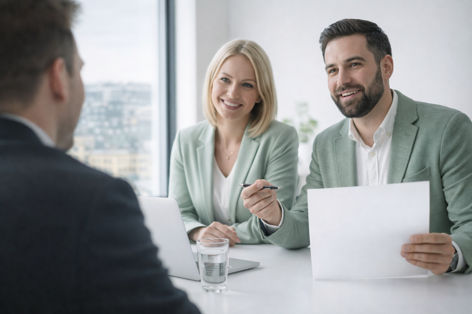 Business team discussing Google Ads campaign strategy in a meeting